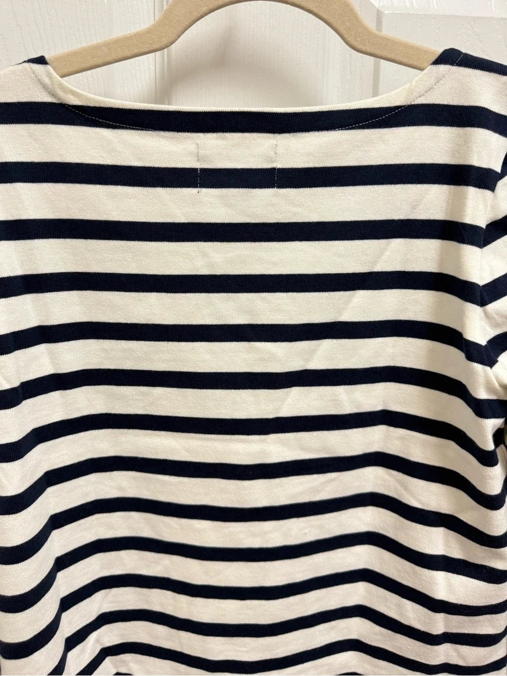 NWT J. Crew Classic Navy & Cream Striped Boatneck Top